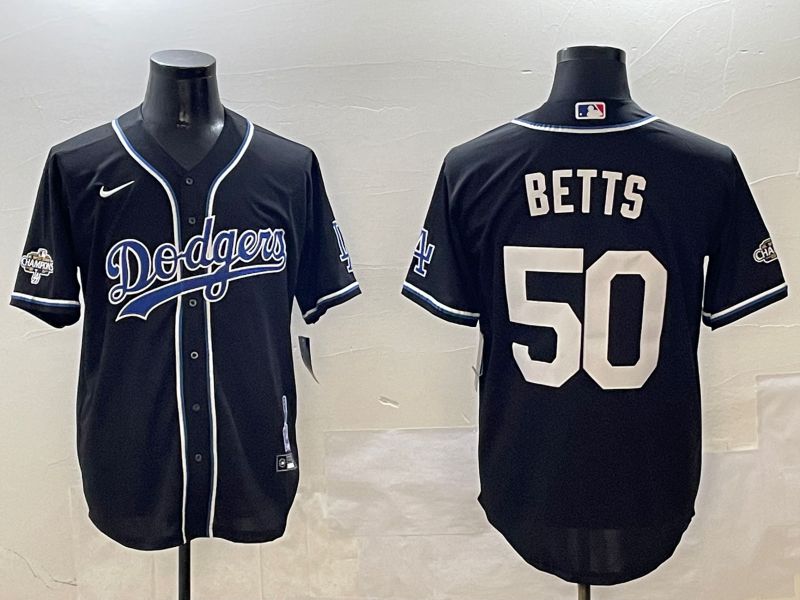 Men Los Angeles Dodgers #50 Betts Black Fashion Game 2025 Nike MLB Jersey style 306->los angeles dodgers->MLB Jersey